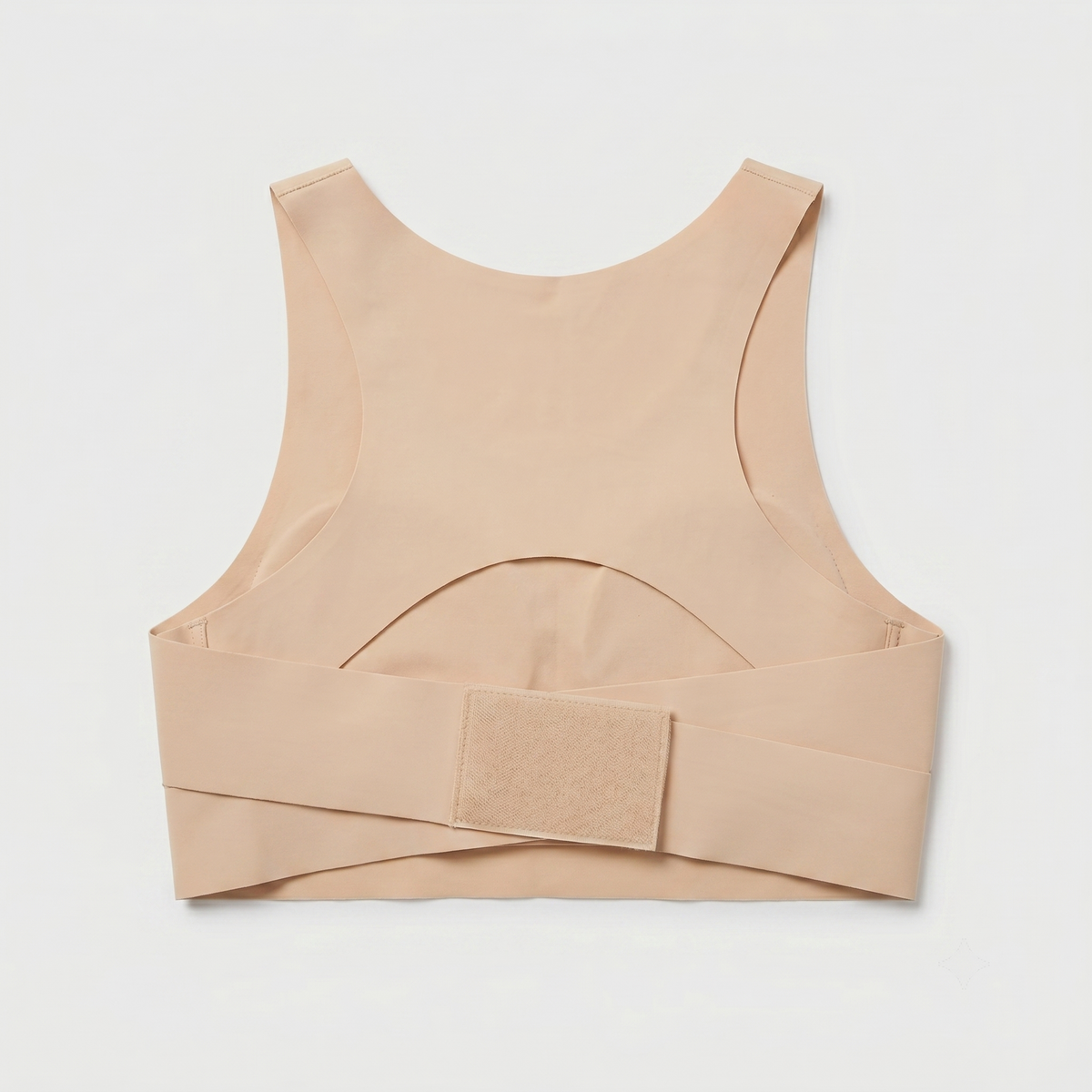 LivForme™ Cross-Back Posture Support Bra — flat lay back, Beige