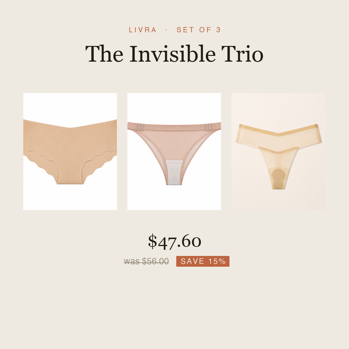 The Invisible Trio — set of 3