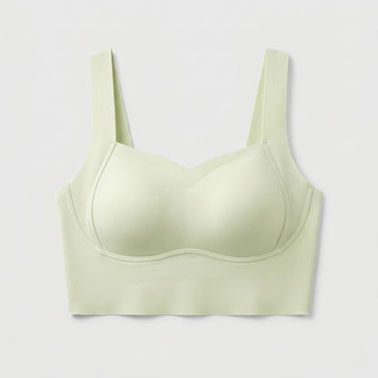 AirLight™ Seamless Wireless Bra — Green flat lay (front)