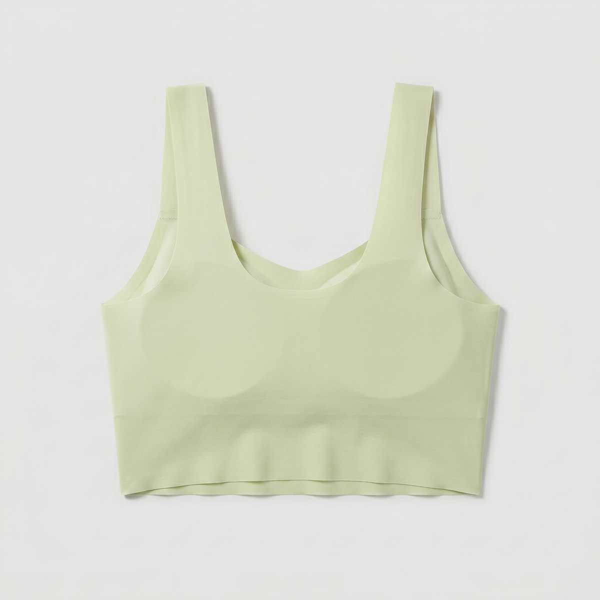 AirLight™ Seamless Wireless Bra — Green flat lay (back)