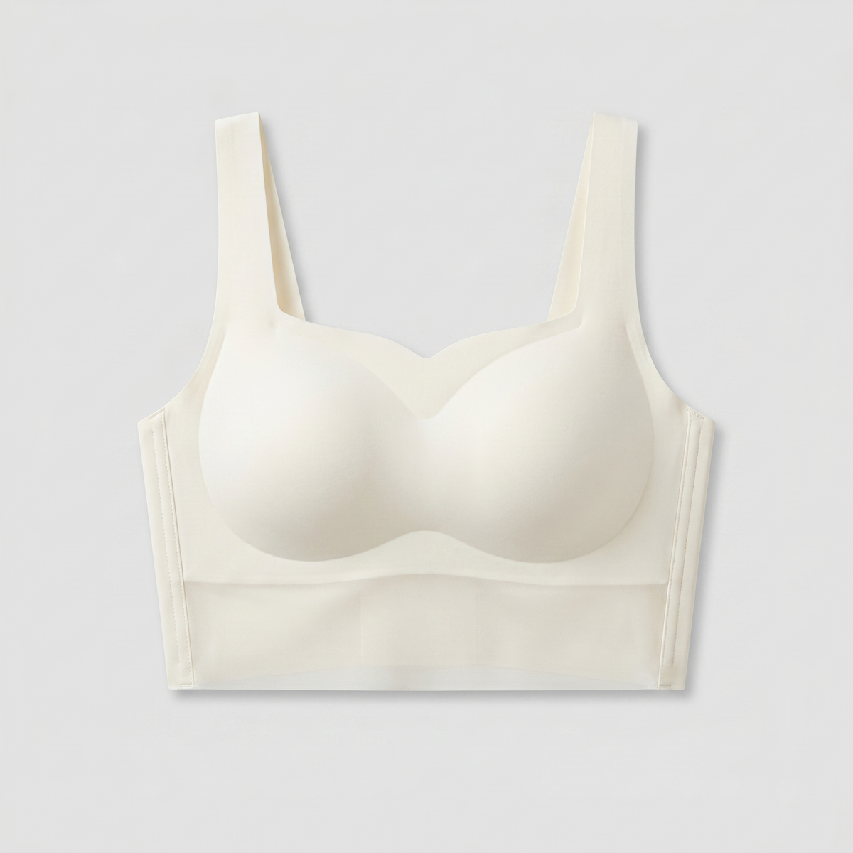 AirLight™ Seamless Wireless Bra — White colorway flat lay