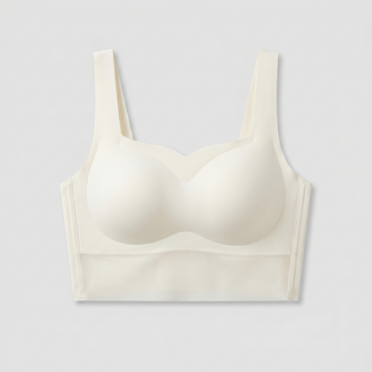 AirLight™ Seamless Wireless Bra — White colorway flat lay
