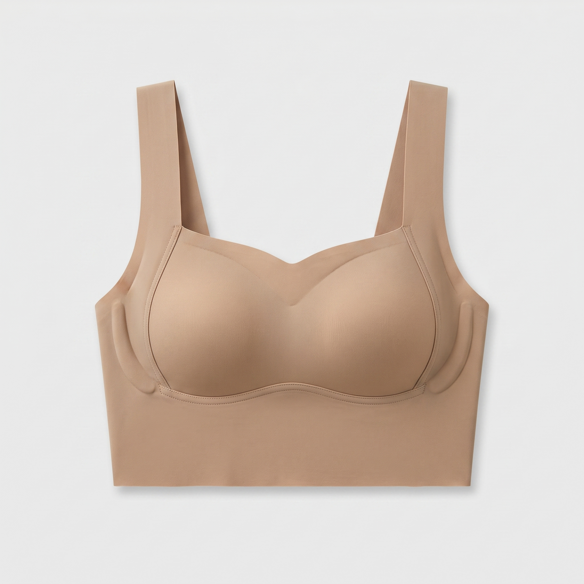 AirLight™ Seamless Wireless Bra — Beige colorway flat lay