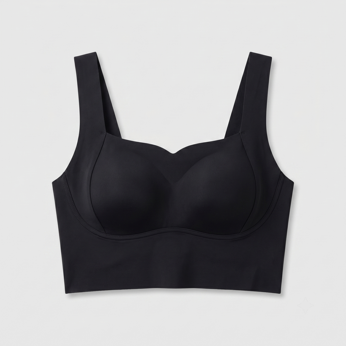 AirLight™ Seamless Wireless Bra — Black colorway flat lay