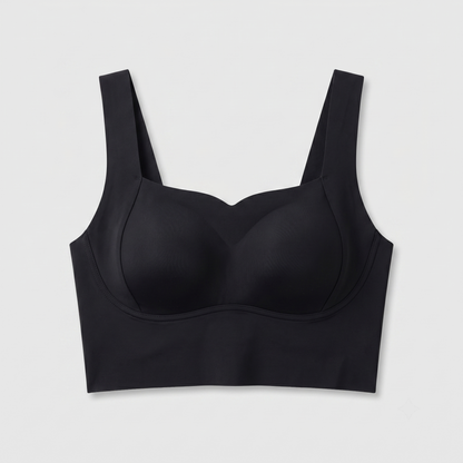 AirLight™ Seamless Wireless Bra — Black colorway flat lay
