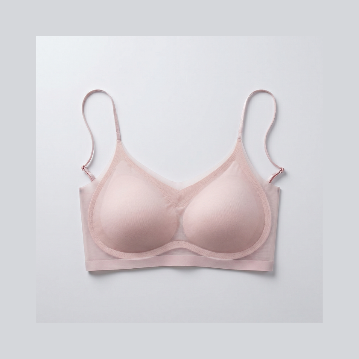 AirLight™ Sheer Cooling Wireless Bra — Pink flat lay (front)