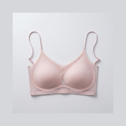 AirLight™ Sheer Cooling Wireless Bra — Pink flat lay (front)