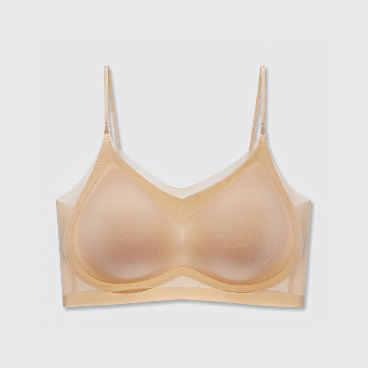 AirLight™ Sheer Cooling Wireless Bra — Beige colorway flat lay
