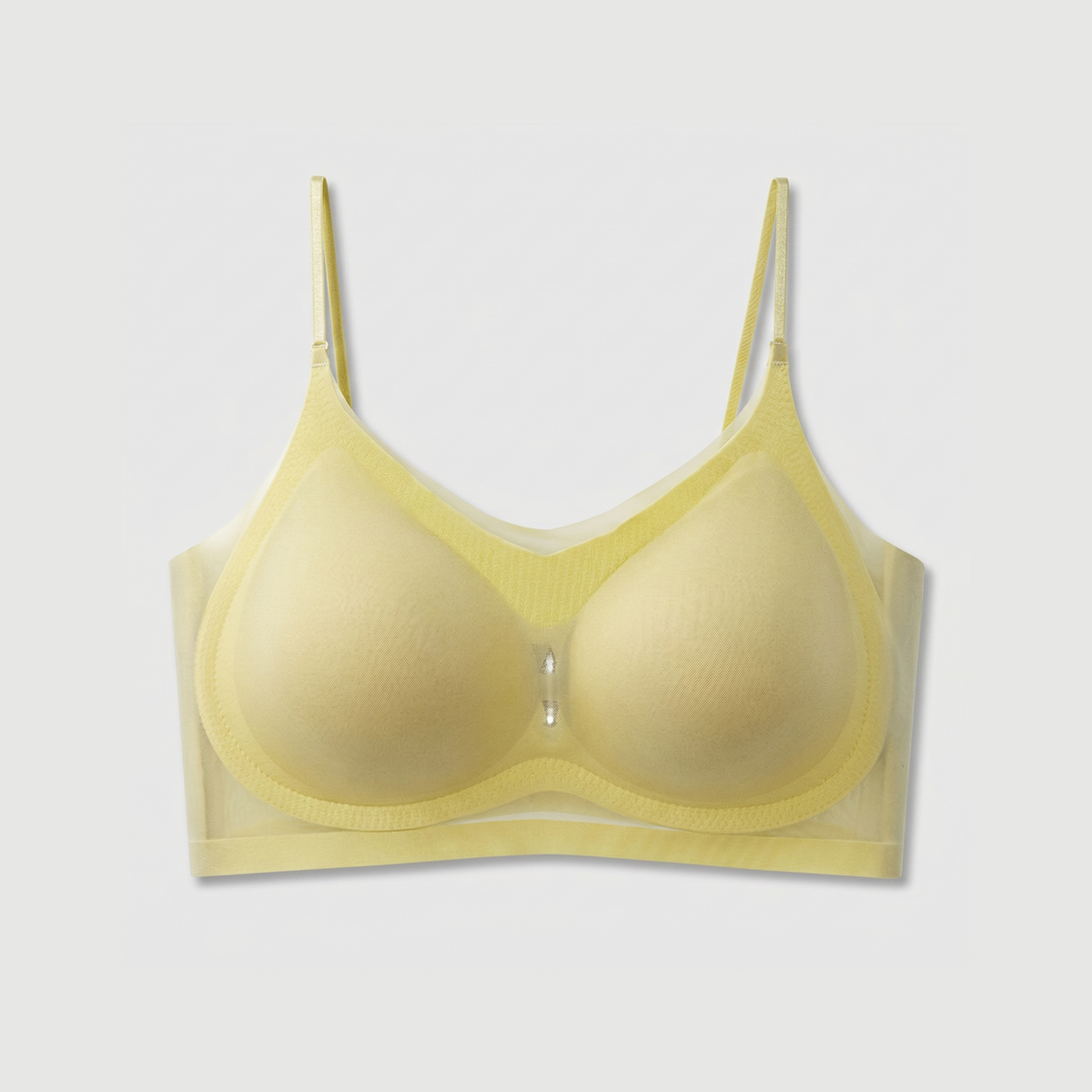AirLight™ Sheer Cooling Wireless Bra — Yellow colorway flat lay