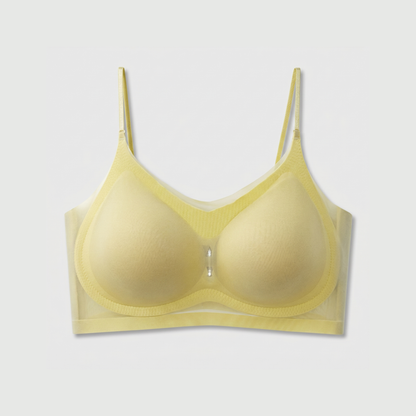 AirLight™ Sheer Cooling Wireless Bra — Yellow colorway flat lay
