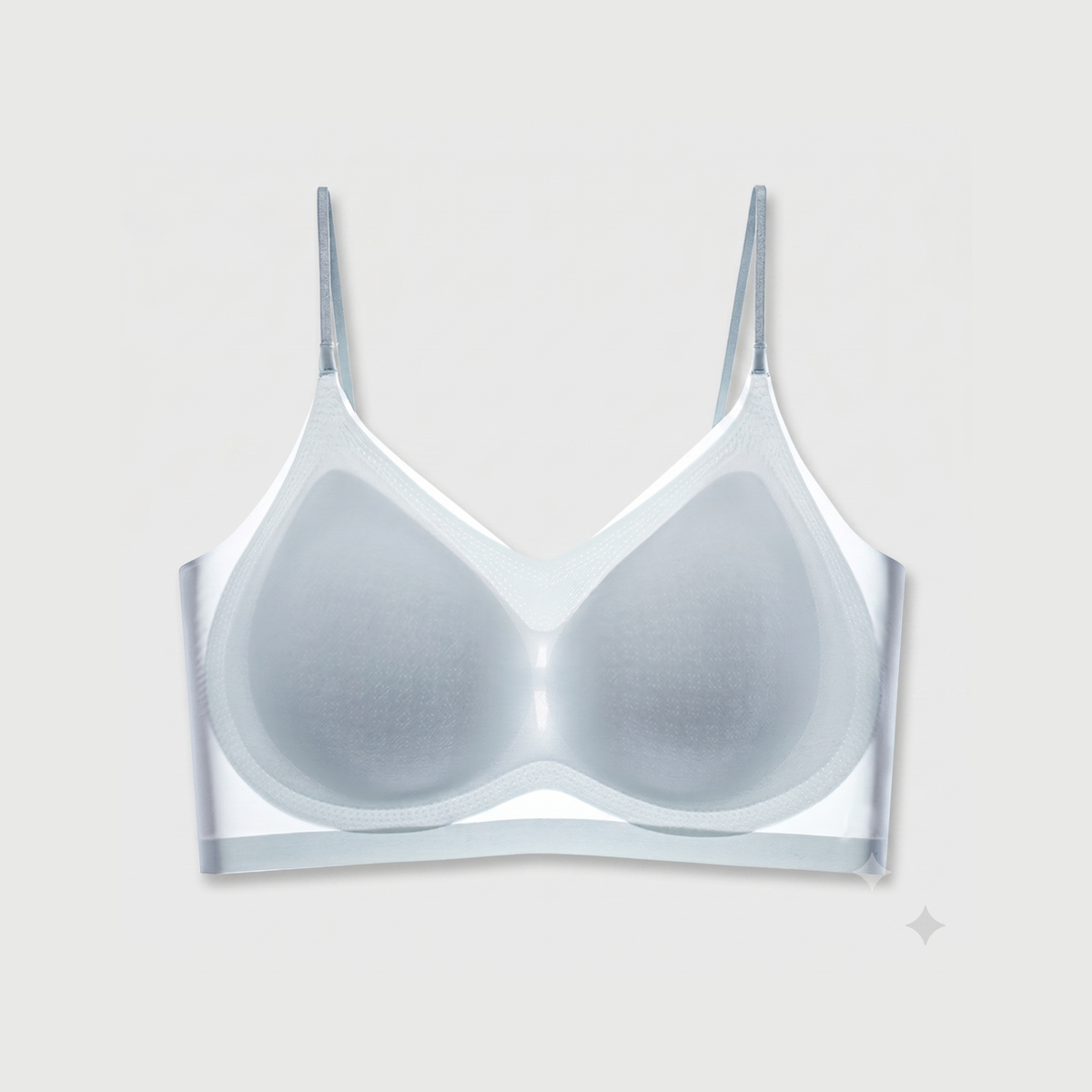 AirLight™ Sheer Cooling Wireless Bra — Blue colorway flat lay