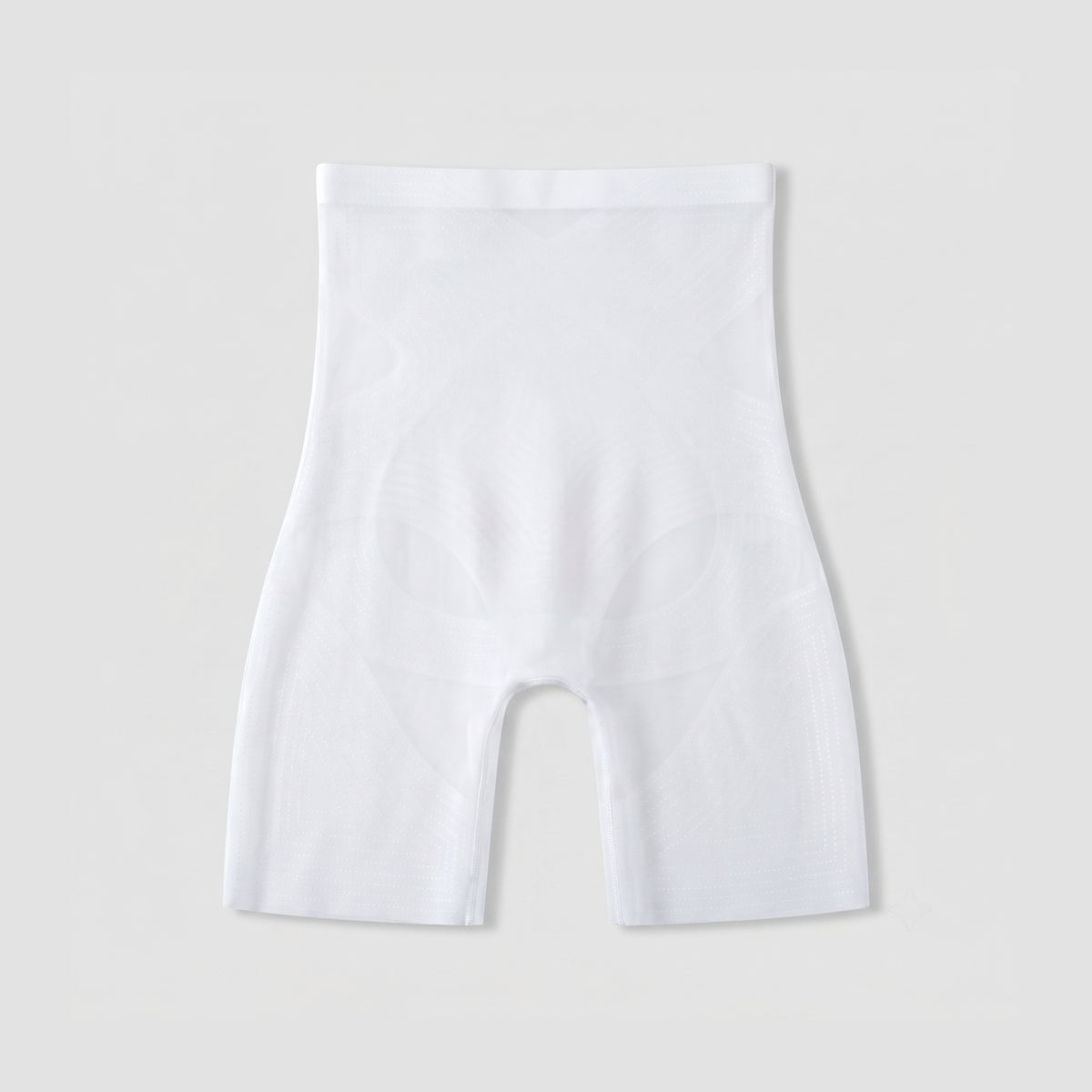 LivForme™ Mid-Thigh Shaper Shorts — White flat lay (back)