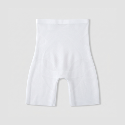 LivForme™ Mid-Thigh Shaper Shorts — White flat lay (back)