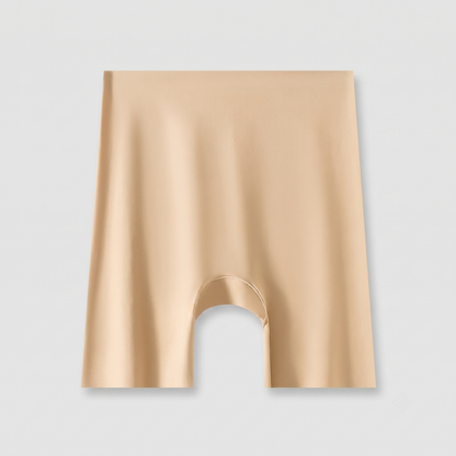 LivCalm™ Seamless Safety Shorts — Beige colorway flat lay