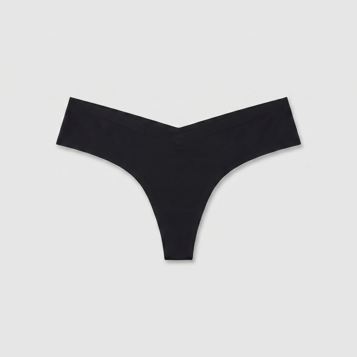 LivMist™ Seamless Low-Rise Thong — Black colorway flat lay