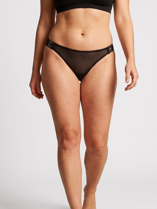 LivCalm™ Side-Snap Seamless Bikini Brief — on-model front, Black