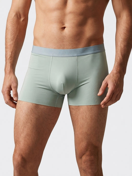 ArcticSilk™ Men's Ice Silk Boxer Brief — on-model front, Celadon