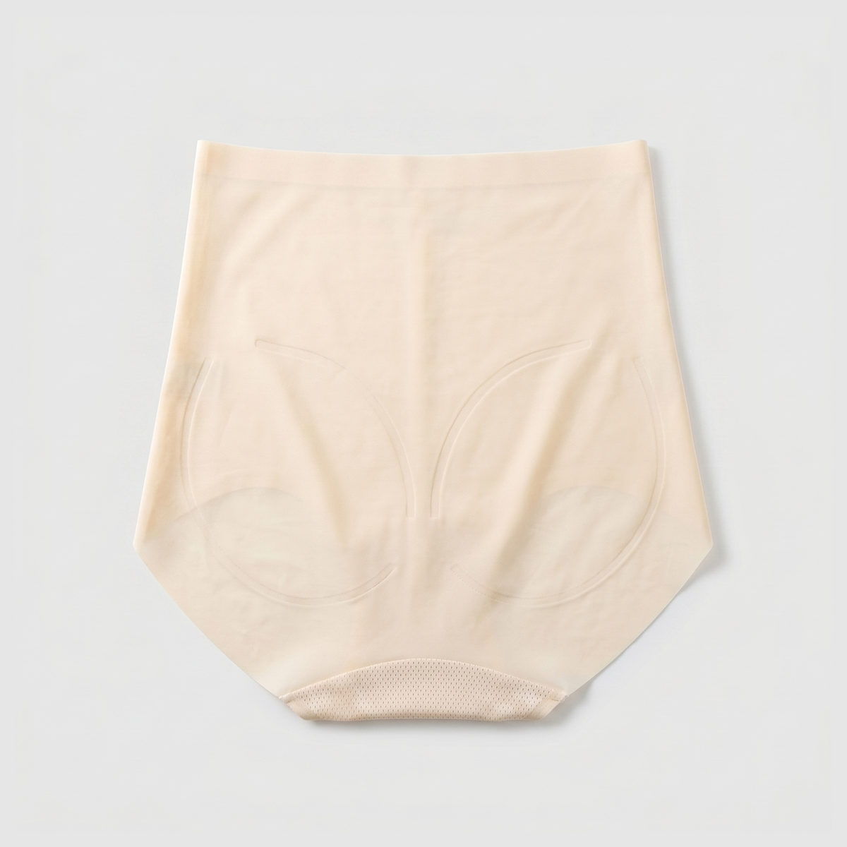 Peach Butt Ice-Silk Panties — Beige flat lay (back)