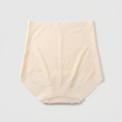 Peach Butt Ice-Silk Panties — Beige flat lay (back)