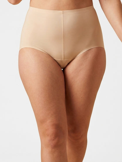 Peach Butt Ice-Silk Panties — on-model front, Beige