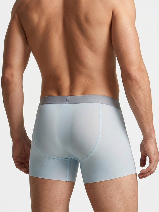 ArcticSilk™ QuickDry Men's Ice Silk Boxer — on-model back, Crystal Blue