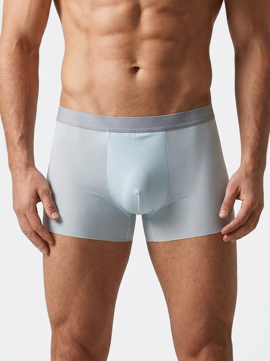 ArcticSilk™ QuickDry Men's Ice Silk Boxer — on-model front, Crystal Blue