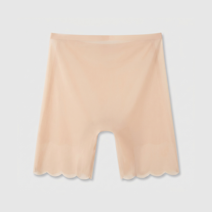 LivCalm™ Ice Silk Anti-Chafe Shorts — Warm Sand flat lay (back)