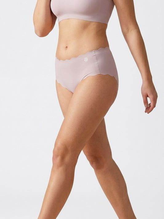 LivMist™ Hydrating Seamless Brief — on-model front, Blush Pink