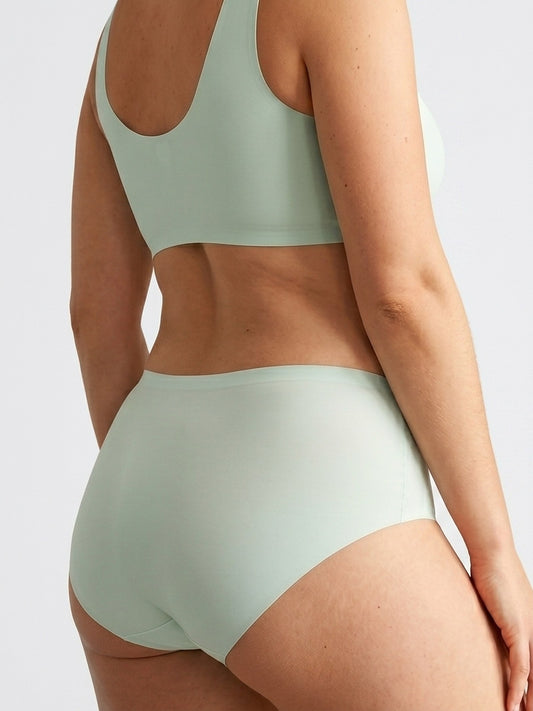 LivBliss™ Smile-Line Ice Silk Brief — on-model back, Dusty Mint