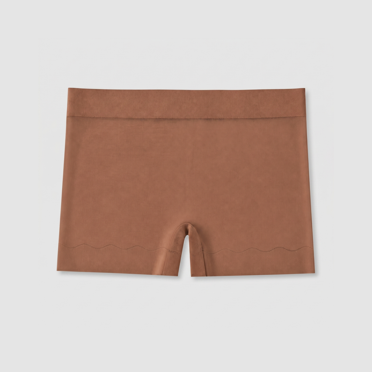 LivCalm™ Tone-Match Invisible Safety Shorts — Brown colorway flat lay