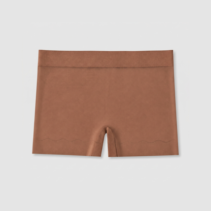 LivCalm™ Tone-Match Invisible Safety Shorts — Brown colorway flat lay