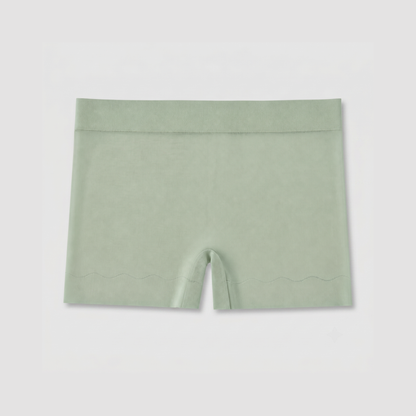 LivCalm™ Tone-Match Invisible Safety Shorts — Green colorway flat lay