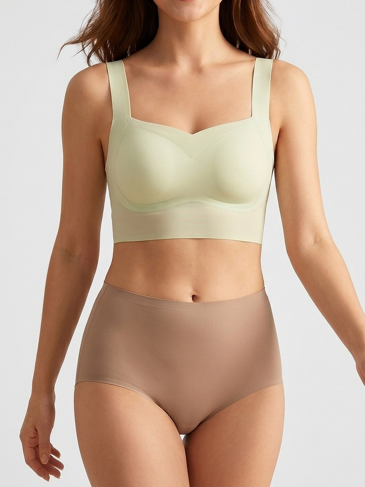 AirLight™ Seamless Wireless Bra — on-model front, Green