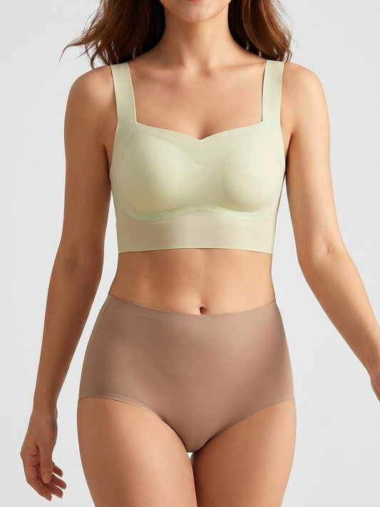 AirLight™ Seamless Wireless Bra — on-model front, Green