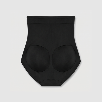 LivForme™ High-Waisted X-Cross Shaping Brief — Black flat lay (back)